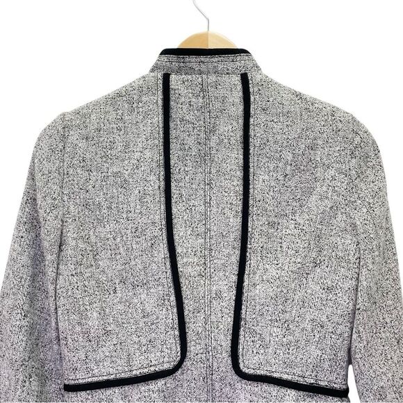 WHBM White House Black Market Tweed Zip Front Moto Blazer Tailored Jacket Size 2 - Picture 9 of 13